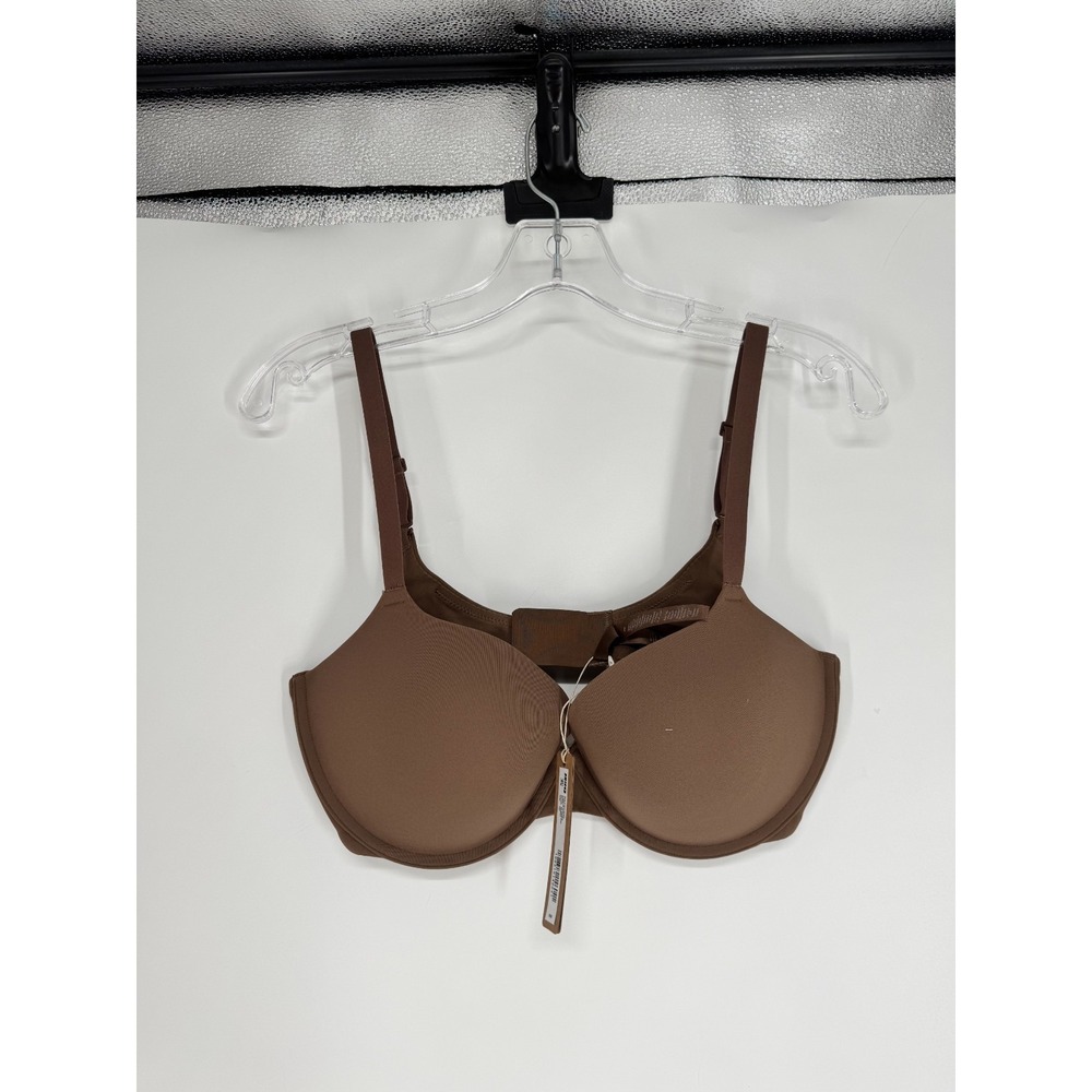 SKIMS Fits Everybody Push Up Demi Bra Womens 36D Jasper Brown Padded Underwired